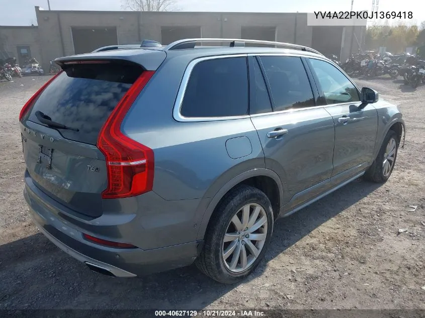 2018 Volvo Xc90 T6 VIN: YV4A22PK0J1369418 Lot: 40627129