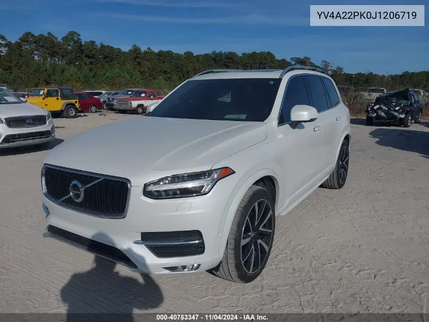 2018 Volvo Xc90 T6 Momentum VIN: YV4A22PK0J1206719 Lot: 40753347