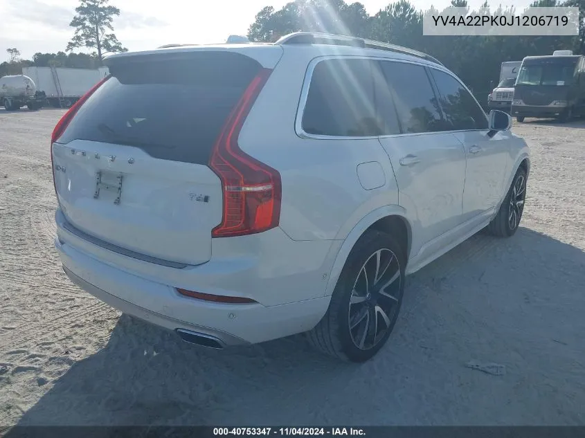 2018 Volvo Xc90 T6 Momentum VIN: YV4A22PK0J1206719 Lot: 40753347