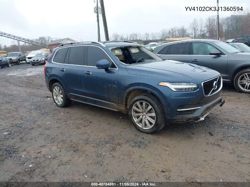 YV4102CK3J1360594 2018 Volvo Xc90 T5 Momentum