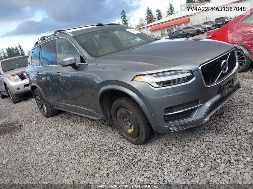 2018 Volvo Xc90 T6 Momentum VIN: YV4A22PK6J1387048 Lot: 40786626