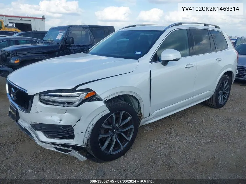 YV4102CK2K1463314 2019 Volvo Xc90 T5 Momentum