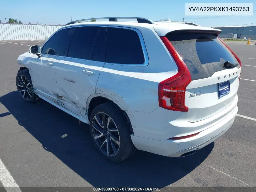 2019 Volvo Xc90 T6 Momentum VIN: YV4A22PKXK1493763 Lot: 39803768