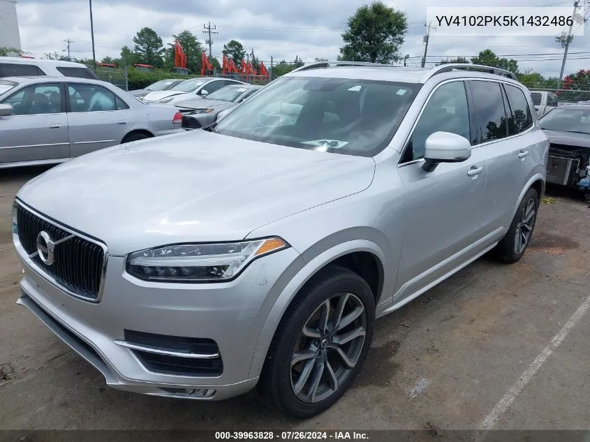 2019 Volvo Xc90 T5 Momentum VIN: YV4102PK5K1432486 Lot: 39963828