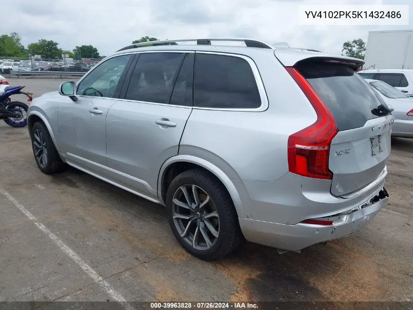 2019 Volvo Xc90 T5 Momentum VIN: YV4102PK5K1432486 Lot: 39963828