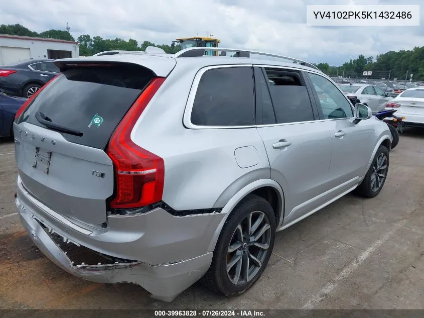 YV4102PK5K1432486 2019 Volvo Xc90 T5 Momentum