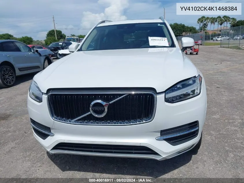 2019 Volvo Xc90 T5 Momentum VIN: YV4102CK4K1468384 Lot: 40016911