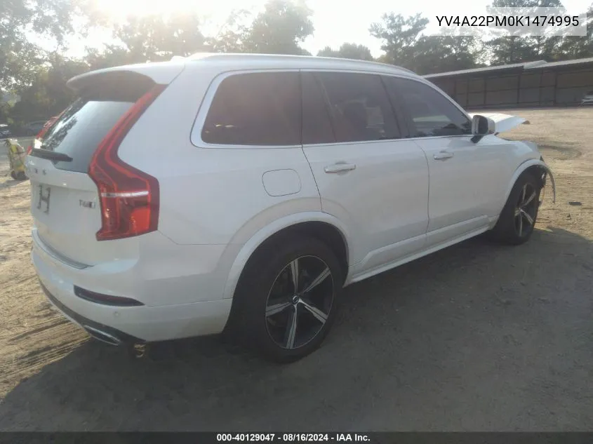 2019 Volvo Xc90 T6 R-Design VIN: YV4A22PM0K1474995 Lot: 40129047