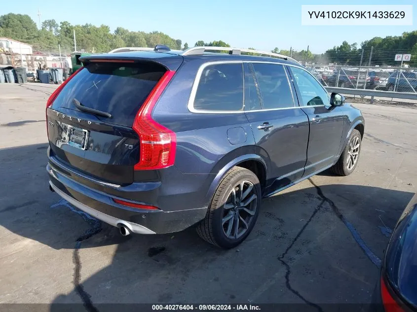 2019 Volvo Xc90 T5 Momentum VIN: YV4102CK9K1433629 Lot: 40276404