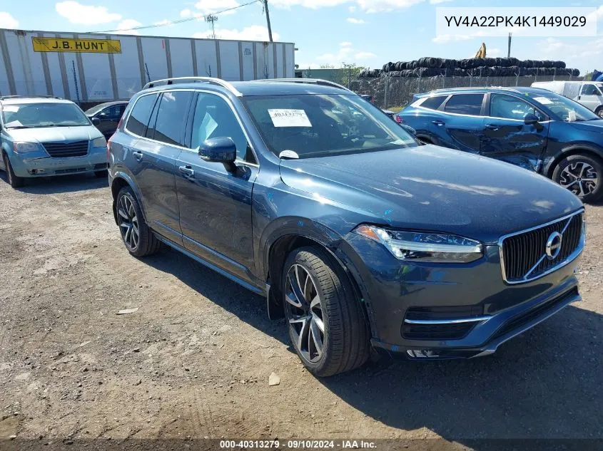 2019 Volvo Xc90 T6 Momentum VIN: YV4A22PK4K1449029 Lot: 40313279