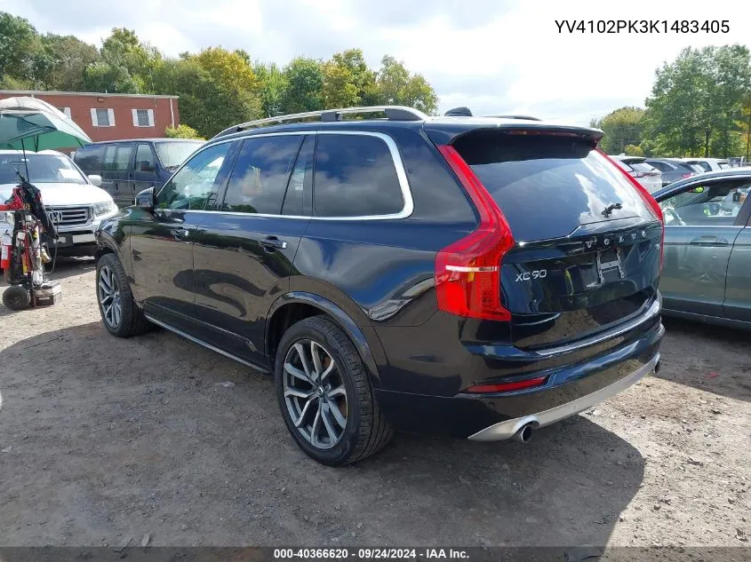 2019 Volvo Xc90 T5 Momentum VIN: YV4102PK3K1483405 Lot: 40366620