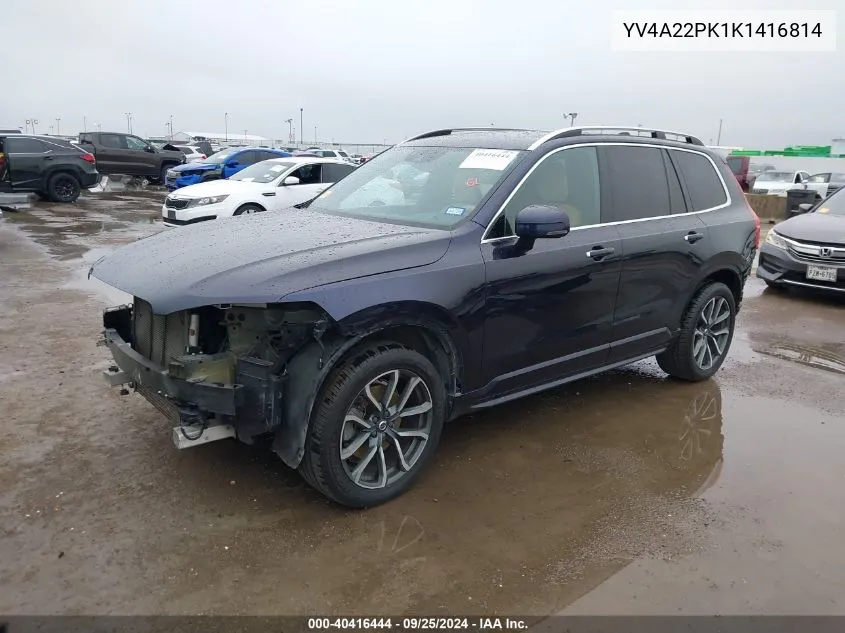 2019 Volvo Xc90 T6 Momentum VIN: YV4A22PK1K1416814 Lot: 40416444