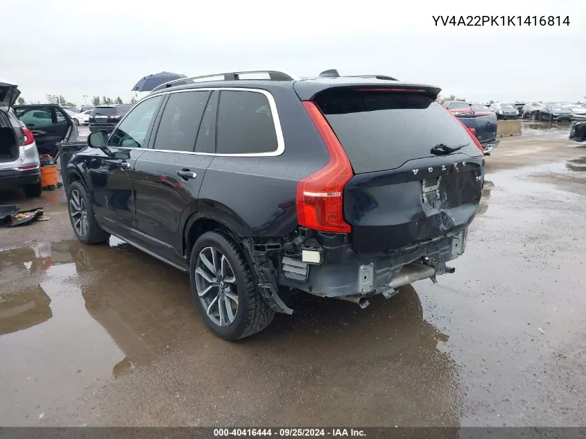 2019 Volvo Xc90 T6 Momentum VIN: YV4A22PK1K1416814 Lot: 40416444