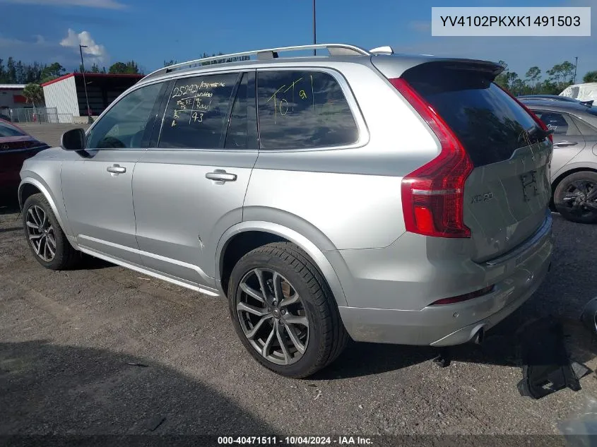 2019 Volvo Xc90 T5 Momentum VIN: YV4102PKXK1491503 Lot: 40471511