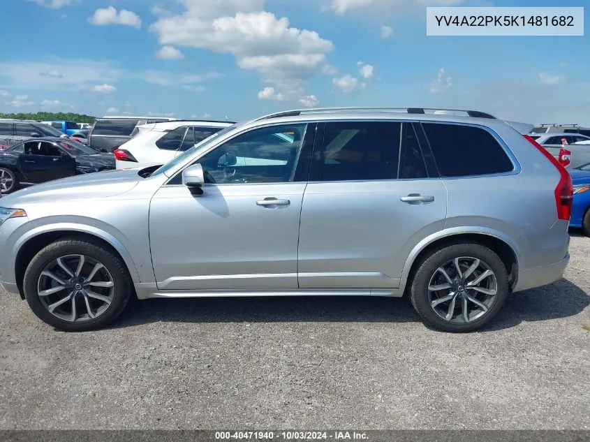 2019 Volvo Xc90 T6 Momentum VIN: YV4A22PK5K1481682 Lot: 40471940