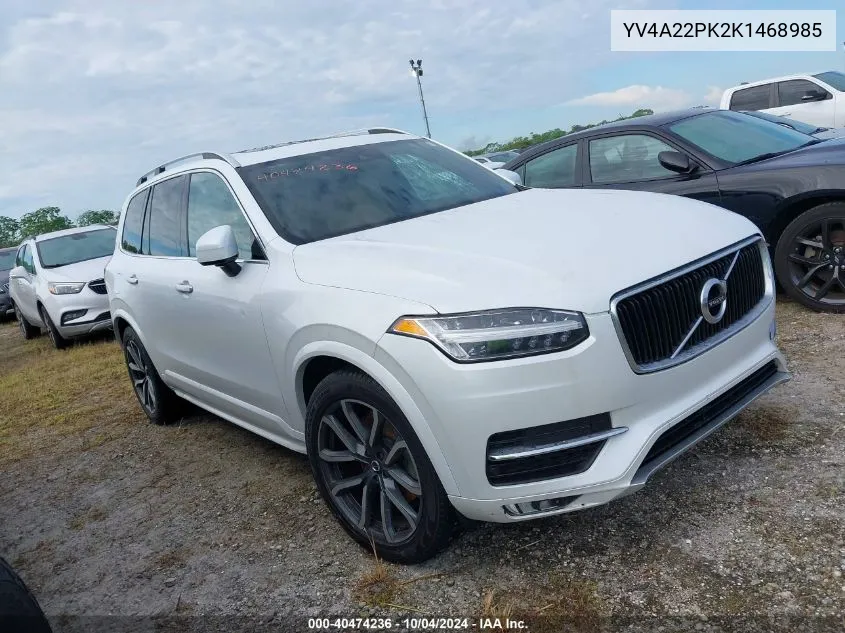 2019 Volvo Xc90 T6 Momentum VIN: YV4A22PK2K1468985 Lot: 40474236