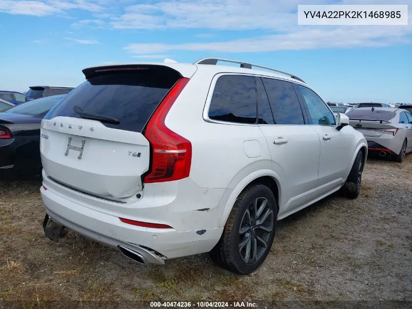 2019 Volvo Xc90 T6 Momentum VIN: YV4A22PK2K1468985 Lot: 40474236