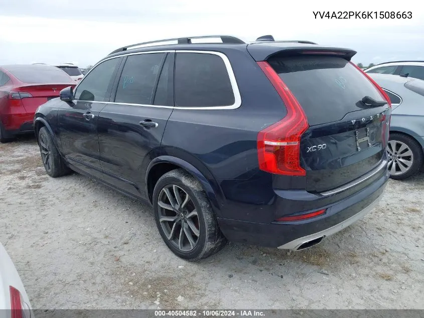 2019 Volvo Xc90 T6 Momentum VIN: YV4A22PK6K1508663 Lot: 40504582