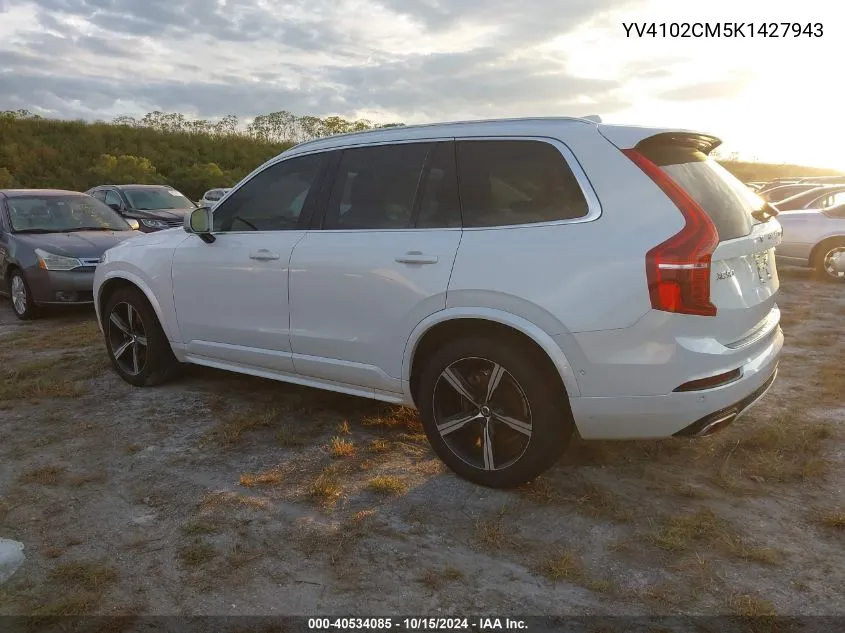 2019 Volvo Xc90 T5 R-Design VIN: YV4102CM5K1427943 Lot: 40534085