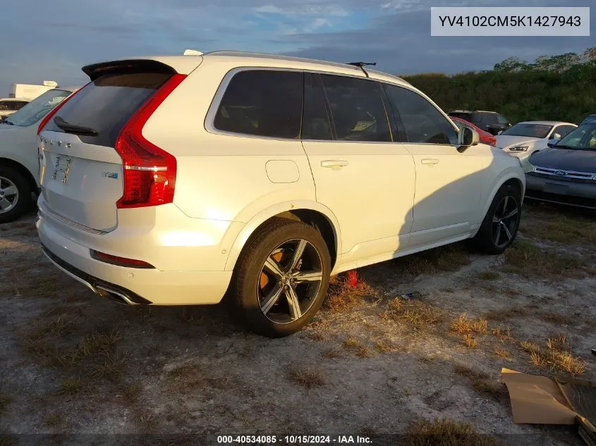 2019 Volvo Xc90 T5 R-Design VIN: YV4102CM5K1427943 Lot: 40534085