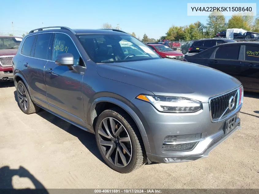 2019 Volvo Xc90 T6 Momentum VIN: YV4A22PK5K1508640 Lot: 40611691