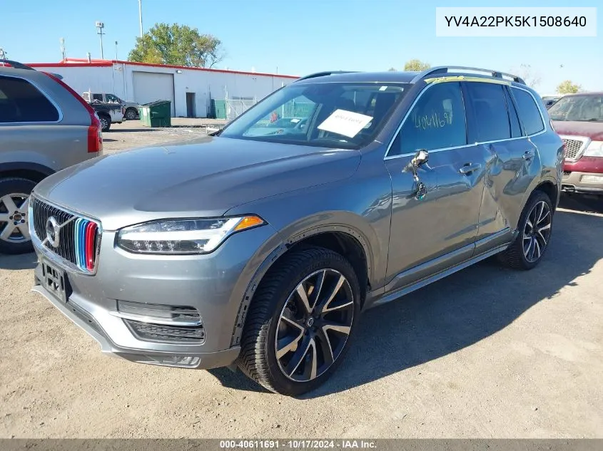 2019 Volvo Xc90 T6 Momentum VIN: YV4A22PK5K1508640 Lot: 40611691