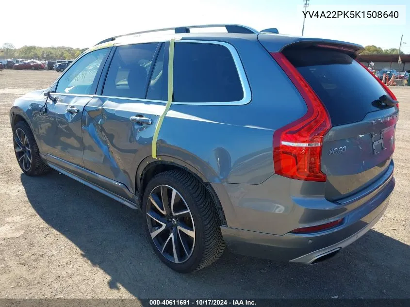 2019 Volvo Xc90 T6 Momentum VIN: YV4A22PK5K1508640 Lot: 40611691