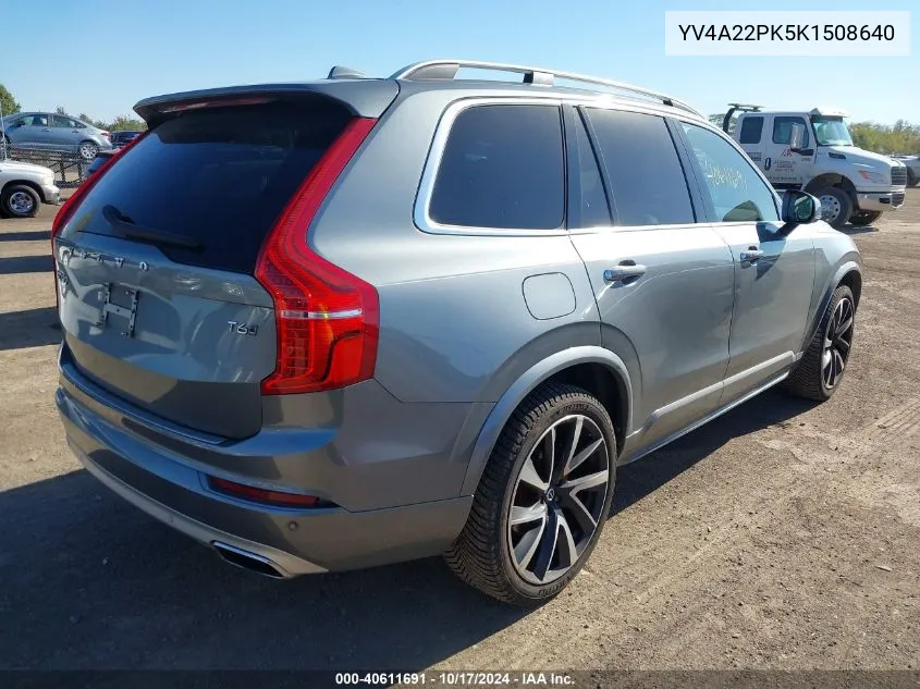 2019 Volvo Xc90 T6 Momentum VIN: YV4A22PK5K1508640 Lot: 40611691