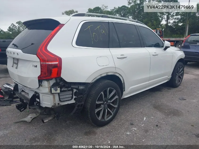 2019 Volvo Xc90 T6 Momentum VIN: YV4A22PK3K1479669 Lot: 40621130