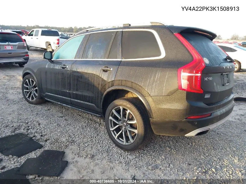 2019 Volvo Xc90 T6 Momentum VIN: YV4A22PK3K1508913 Lot: 40736605