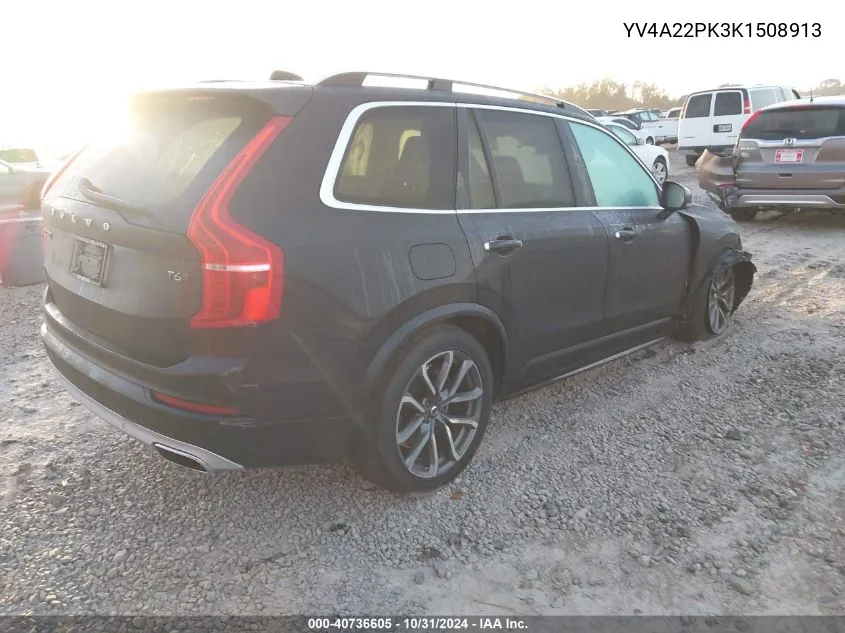 2019 Volvo Xc90 T6 Momentum VIN: YV4A22PK3K1508913 Lot: 40736605