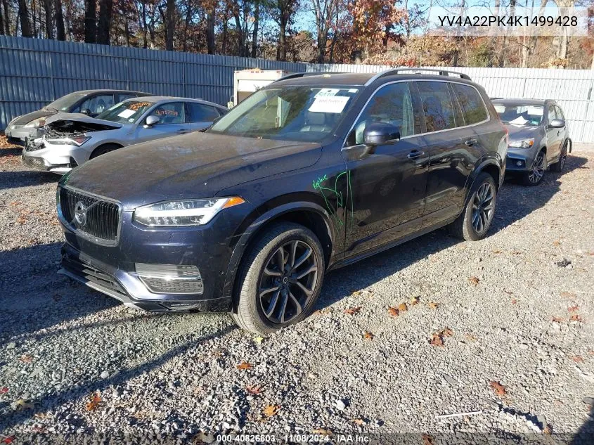 2019 Volvo Xc90 T6 Momentum VIN: YV4A22PK4K1499428 Lot: 40826803