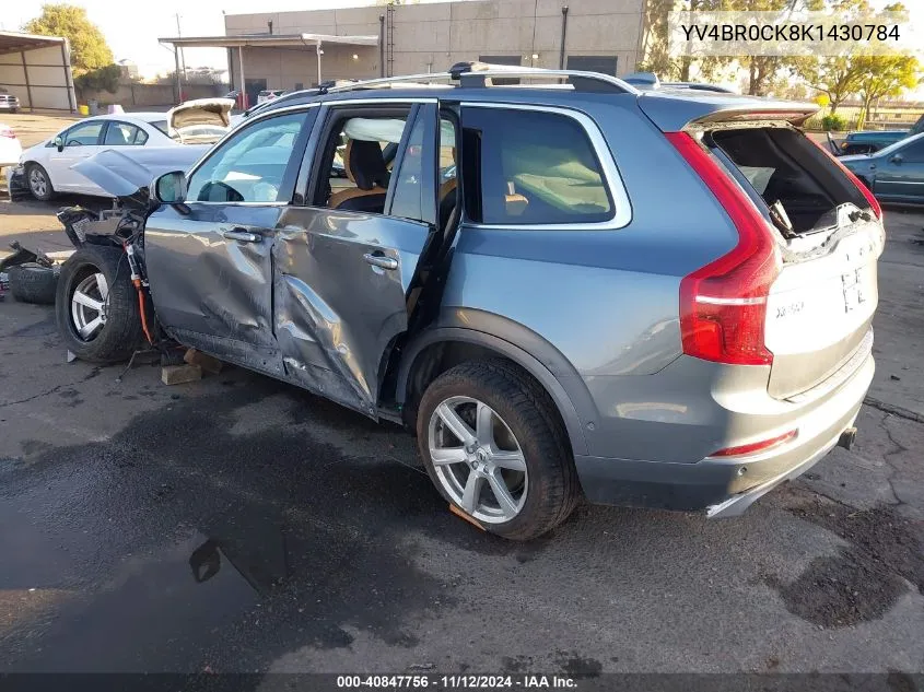 2019 Volvo Xc90 Hybrid T8 Momentum VIN: YV4BR0CK8K1430784 Lot: 40847756