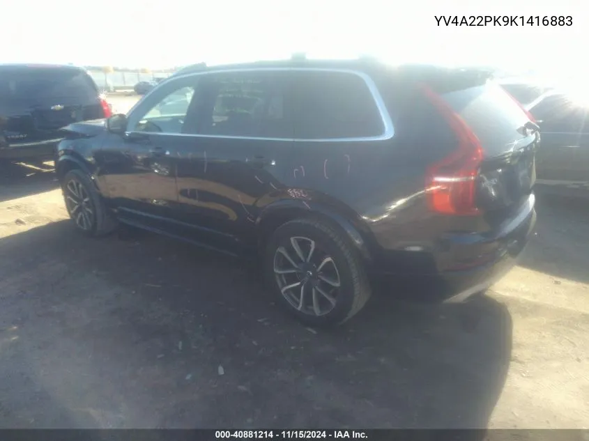 2019 Volvo Xc90 T6 Momentum VIN: YV4A22PK9K1416883 Lot: 40881214