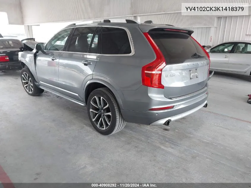 2019 Volvo Xc90 T5 Momentum VIN: YV4102CK3K1418379 Lot: 40908292