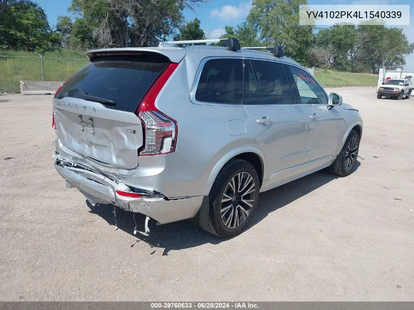 2020 Volvo Xc90 T5 Momentum 7 Passenger VIN: YV4102PK4L1540339 Lot: 39760633