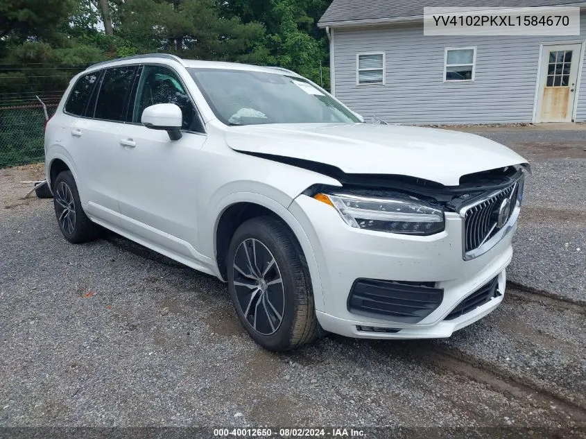 2020 Volvo Xc90 T5 Momentum 7 Passenger VIN: YV4102PKXL1584670 Lot: 40012650