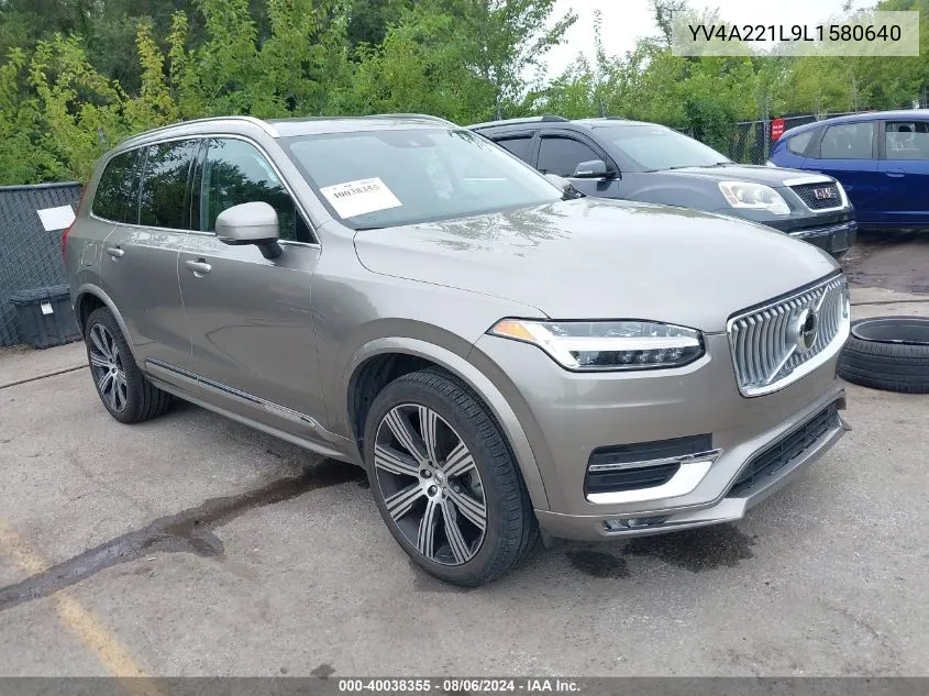 2020 Volvo Xc90 T6 Inscription 6 Passenger VIN: YV4A221L9L1580640 Lot: 40038355