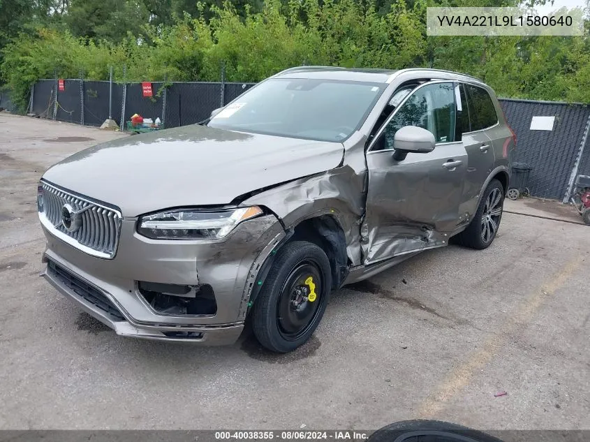 2020 Volvo Xc90 T6 Inscription 6 Passenger VIN: YV4A221L9L1580640 Lot: 40038355