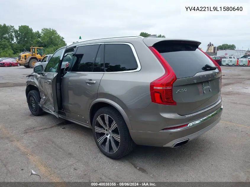 2020 Volvo Xc90 T6 Inscription 6 Passenger VIN: YV4A221L9L1580640 Lot: 40038355