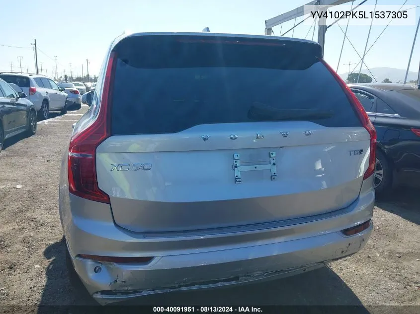 2020 Volvo Xc90 T5 Momentum VIN: YV4102PK5L1537305 Lot: 40091951