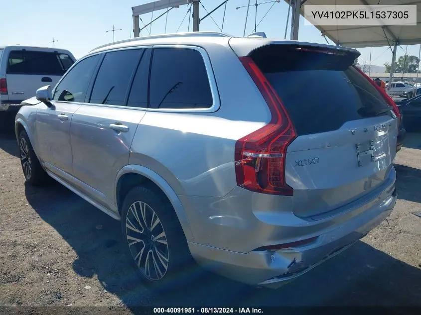 2020 Volvo Xc90 T5 Momentum VIN: YV4102PK5L1537305 Lot: 40091951