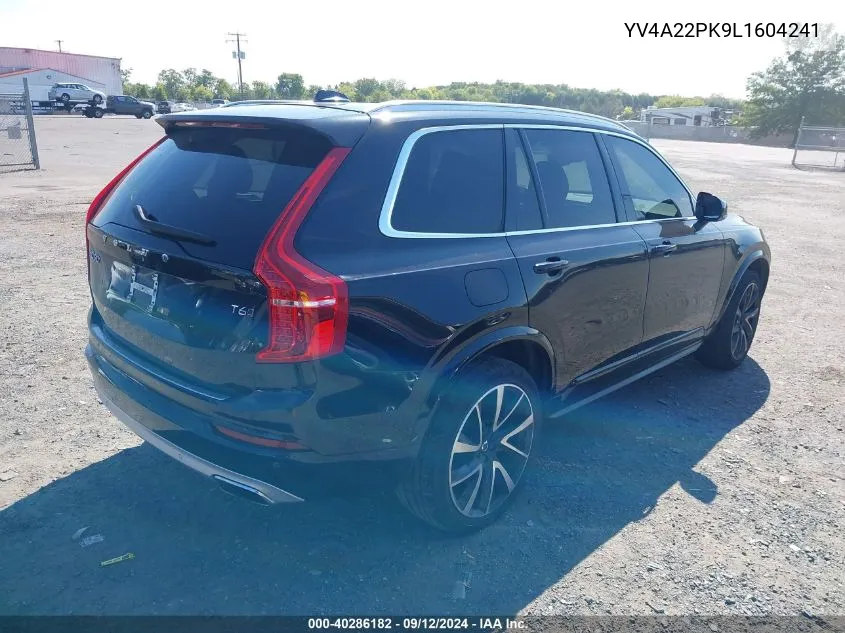 2020 Volvo Xc90 T6 Momentum 7 Passenger VIN: YV4A22PK9L1604241 Lot: 40286182