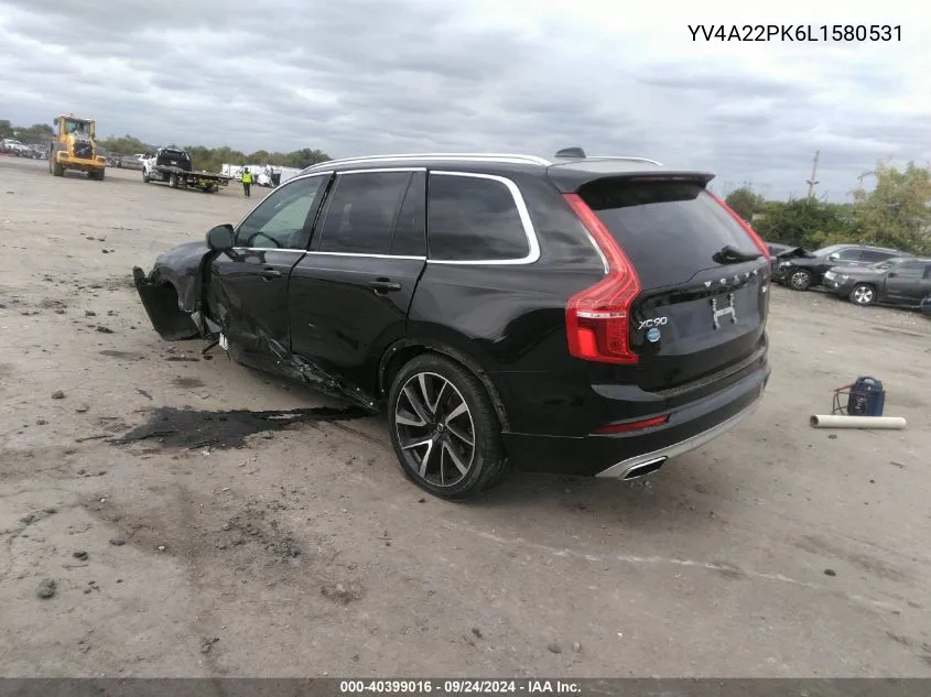 2020 Volvo Xc90 T6 Momentum 7 Passenger VIN: YV4A22PK6L1580531 Lot: 40399016