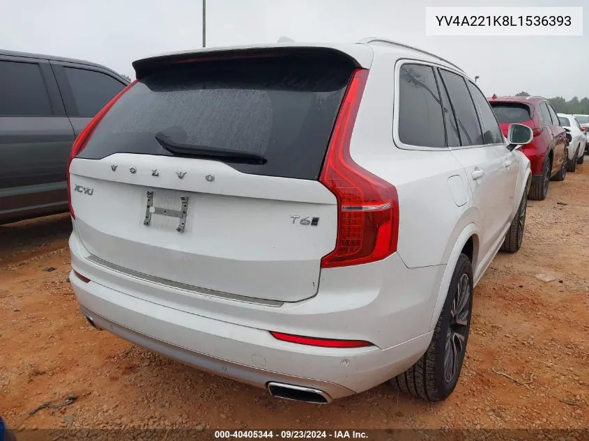 2020 Volvo Xc90 T6 Momentum 6 Passenger VIN: YV4A221K8L1536393 Lot: 40405344