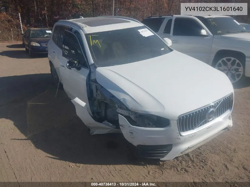 2020 Volvo Xc90 T5 Momentum 7 Passenger VIN: YV4102CK3L1601640 Lot: 40736413