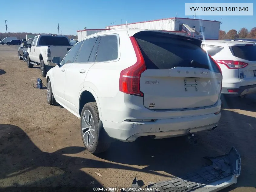 2020 Volvo Xc90 T5 Momentum 7 Passenger VIN: YV4102CK3L1601640 Lot: 40736413