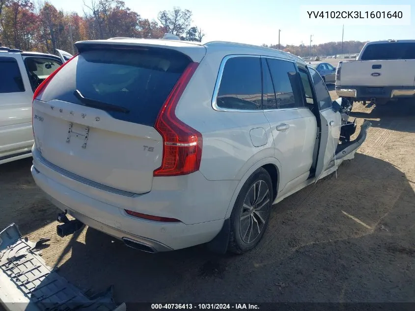 2020 Volvo Xc90 T5 Momentum 7 Passenger VIN: YV4102CK3L1601640 Lot: 40736413