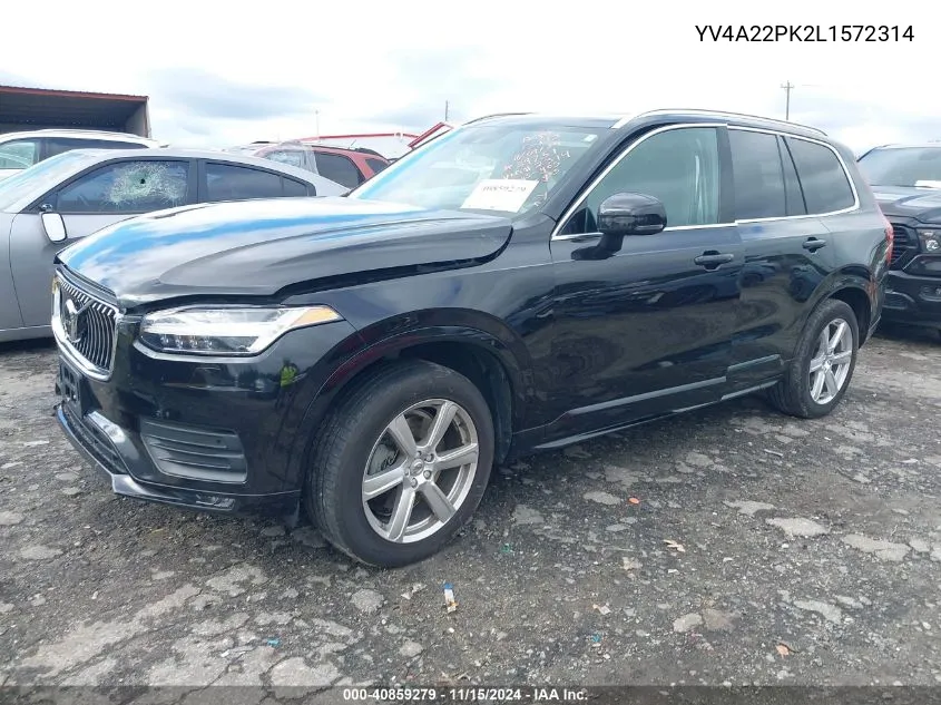 2020 Volvo Xc90 T6 Momentum 7 Passenger VIN: YV4A22PK2L1572314 Lot: 40859279