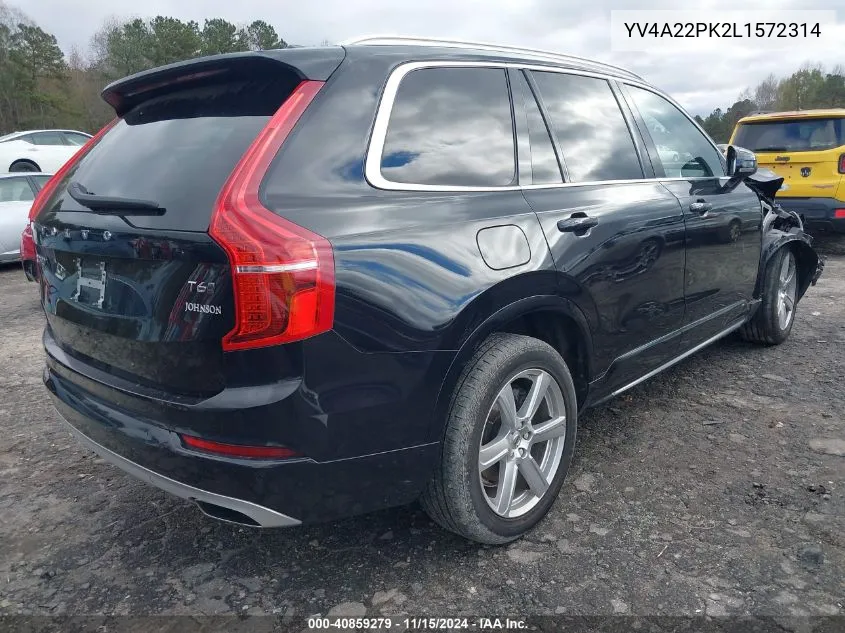 2020 Volvo Xc90 T6 Momentum 7 Passenger VIN: YV4A22PK2L1572314 Lot: 40859279